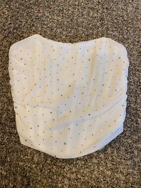 White sparkly corset top